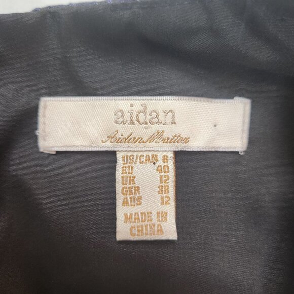 Aidan Mattox Black Satin Sleeveless Maxi Dress Full Length Gown Ballgown Size 10 - Picture 5 of 7